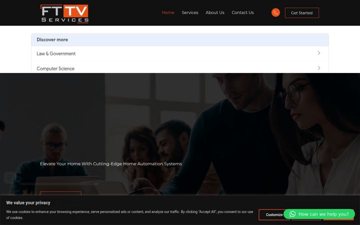 Skärmbild av fttvservices.co.za