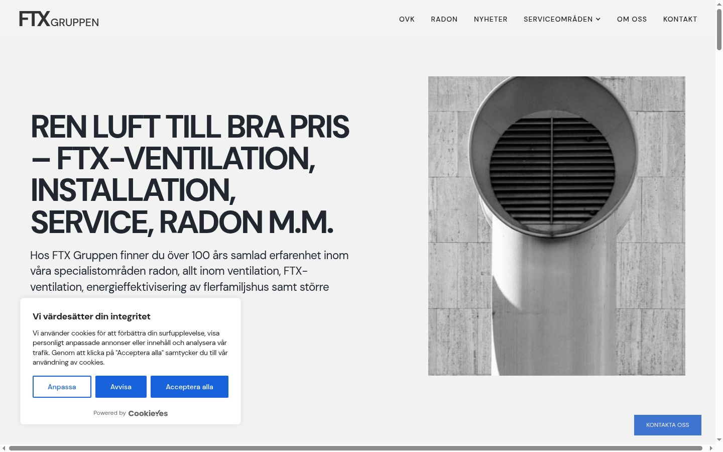 Screenshot del banner di consenso mostrato prima di qualsiasi interazione