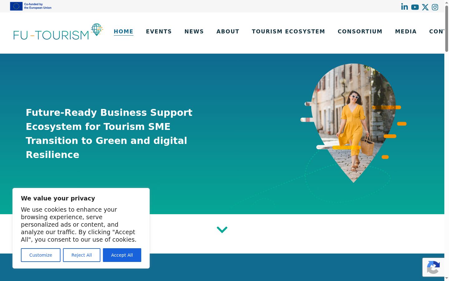 Screenshot of the consent banner shown before any interaction