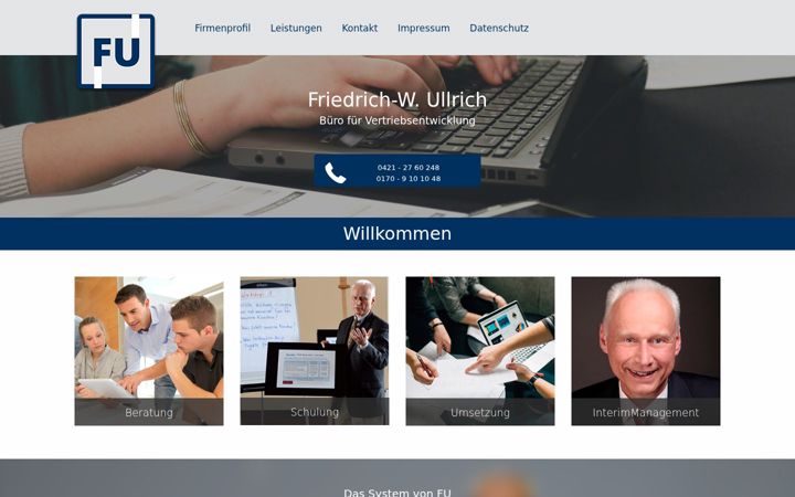 Skjámynd af fu-vertrieb.de