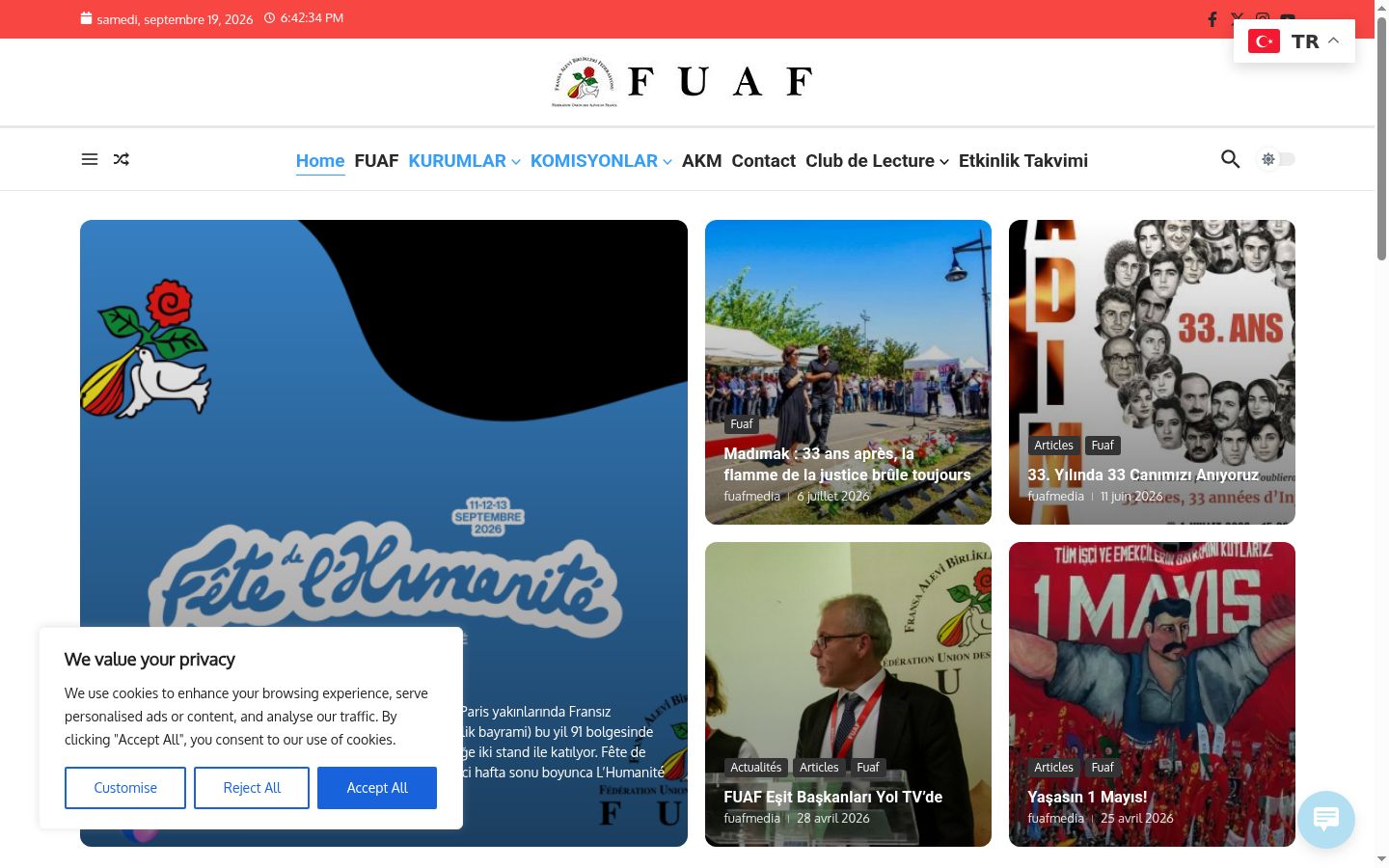 Capture d'écran de la bannière de consentement affichée avant toute interaction