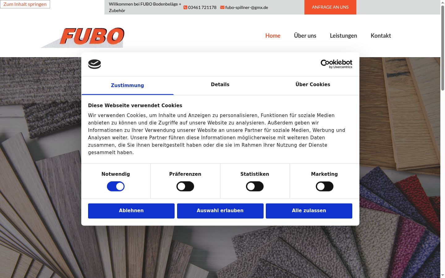 Screenshot of the consent banner shown before any interaction