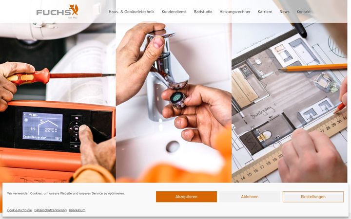 Ekraanipilt saidist fuchs-haustechnik.de