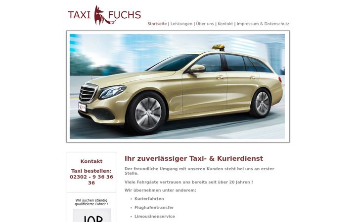 Екранна снимка на fuchs-taxi.de