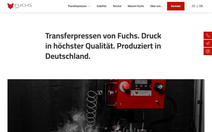 Screenshot of fuchs-transferpressen.de