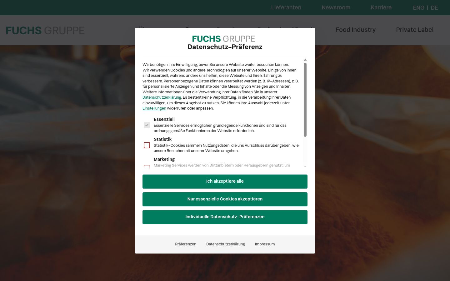 Snímka obrazovky banera súhlasu zobrazeného pred akoukoľvek interakciou