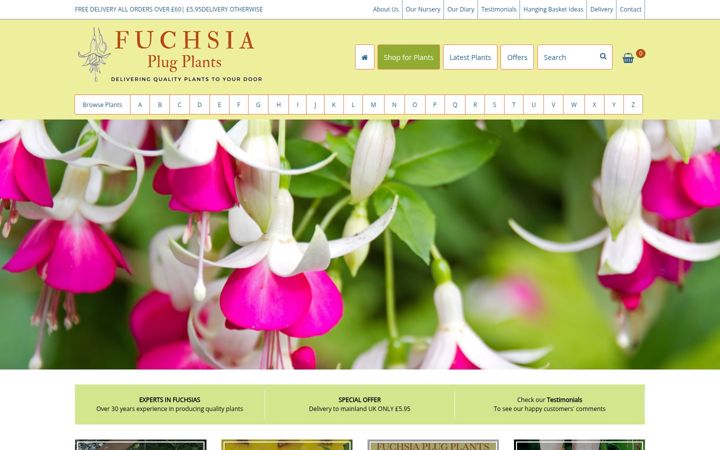 Snimka zaslona za fuchsiaplugplants.co.uk