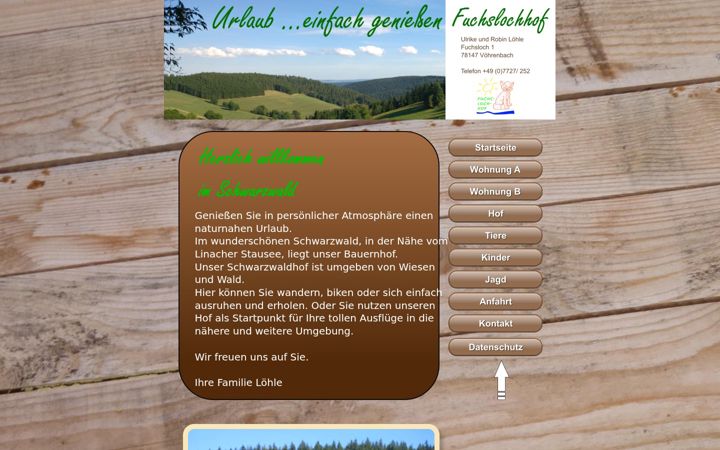 Screenshot of fuchslochhof.de