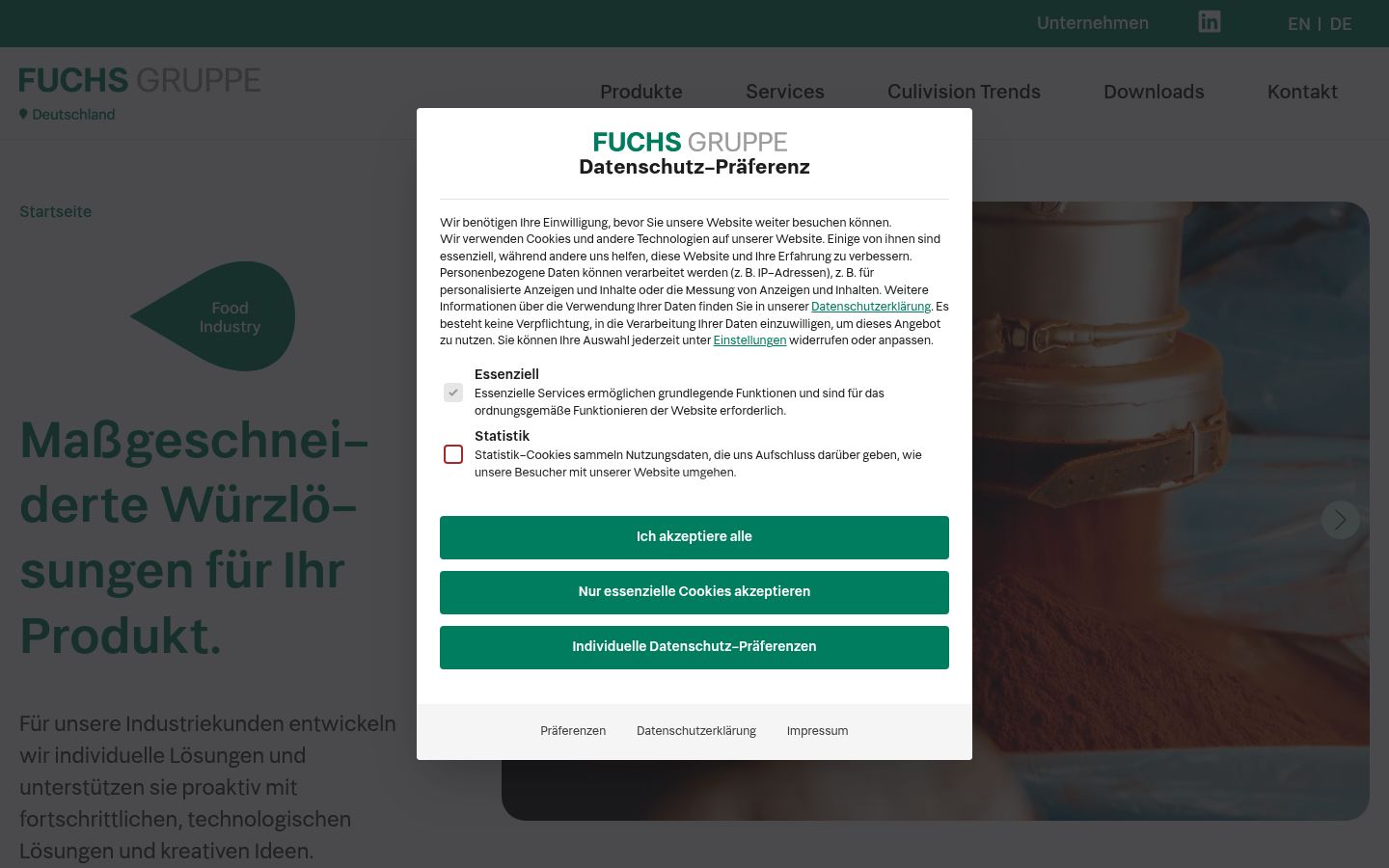 Capture d'écran de la bannière de consentement affichée avant toute interaction