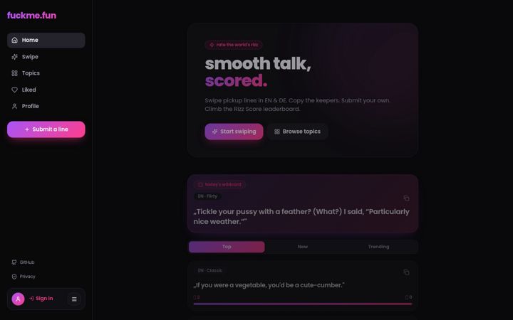 Screenshot of fuckme.fun