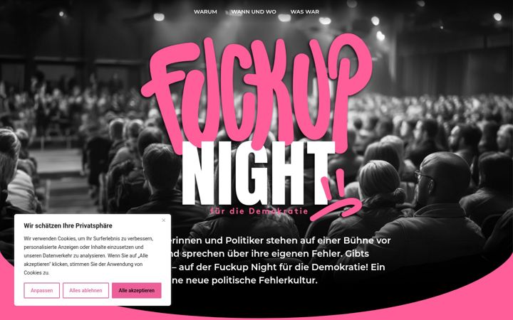 Snímek obrazovky fuckup-night.de