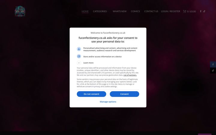 Screenshot of fuconfectionery.co.uk