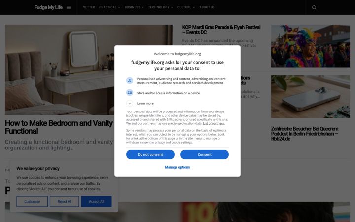 Screenshot of fudgemylife.org