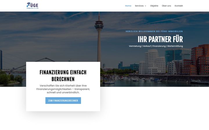 Snímek obrazovky fuege-immobilien.de