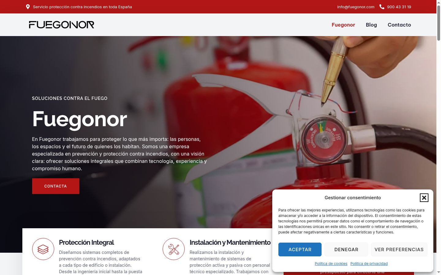 Screenshot del banner di consenso mostrato prima di qualsiasi interazione