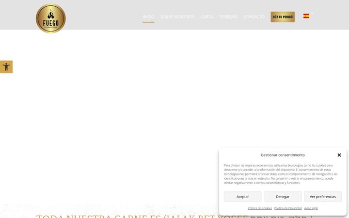 Screenshot stránky fuegosteakhousemadrid.es
