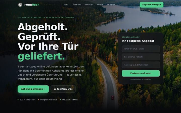 Screenshot of fuehrueber.com