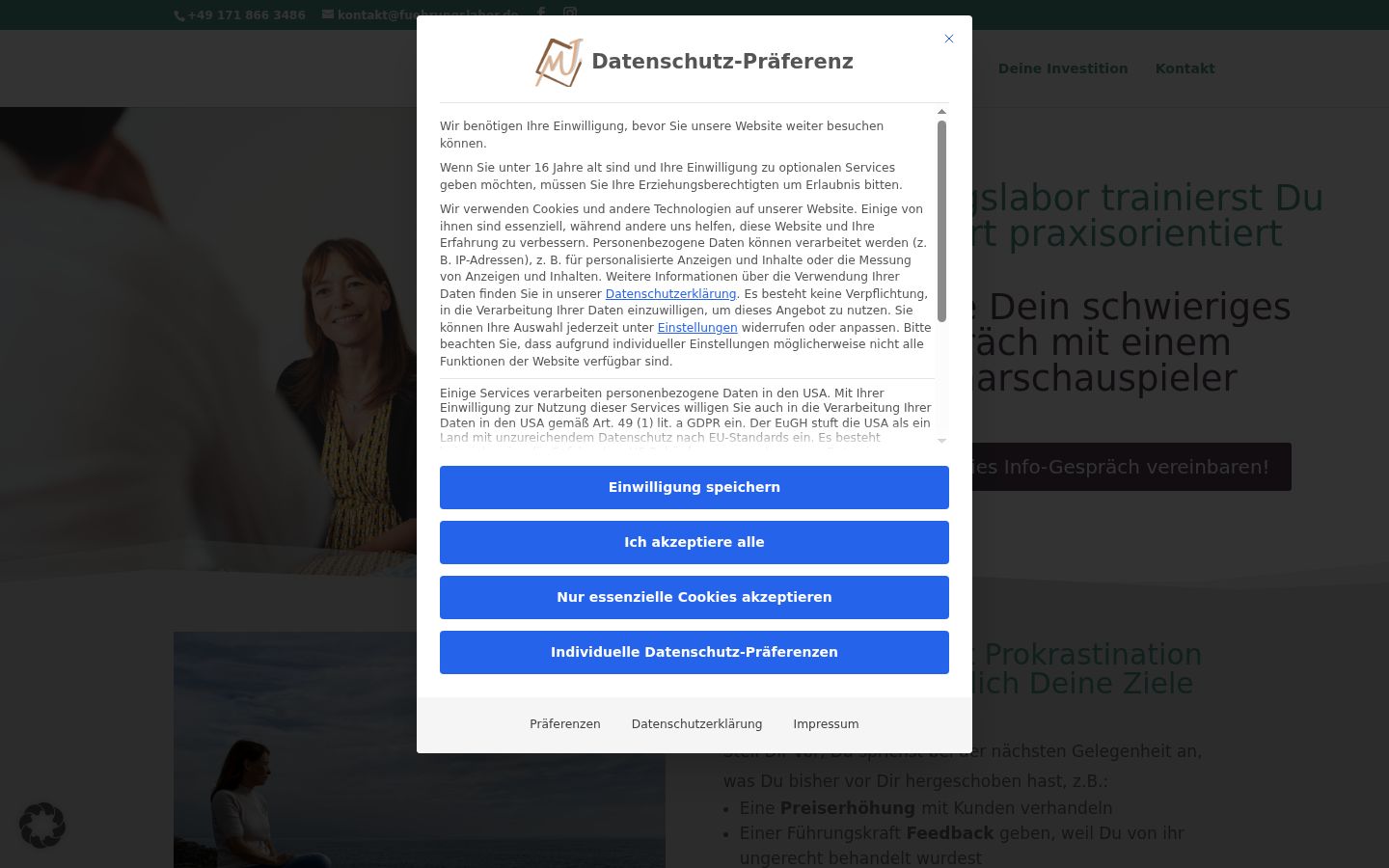 Sutikimo reklamjuostės, rodytos prieš bet kokią sąveiką, ekrano kopija
