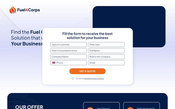 Screenshot of fuel4corps.com