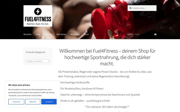 Captură de ecran a fuel4fitness.de