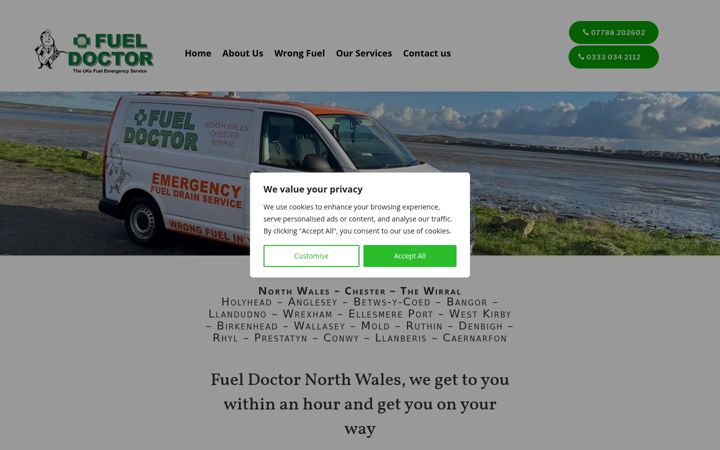 Screenshot of fueldoctornorthwales.co.uk