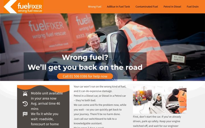 Ekraanipilt saidist fuelfixer.ie