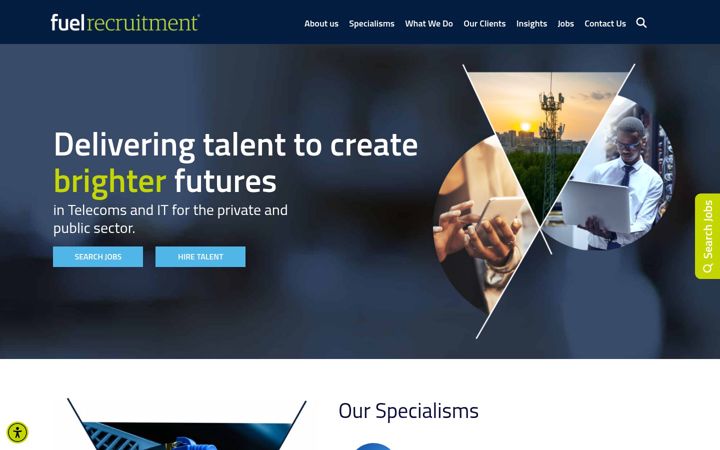 Screenshot van fuelrecruitment.co.uk