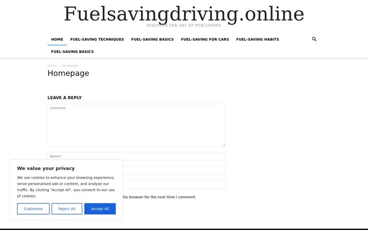Screenshot of fuelsavingdriving.online