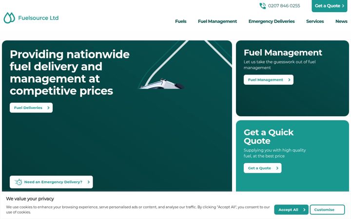 Screenshot of fuelsource.co.uk