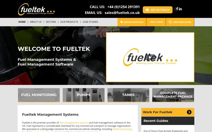 Screenshot of fueltek.co.uk
