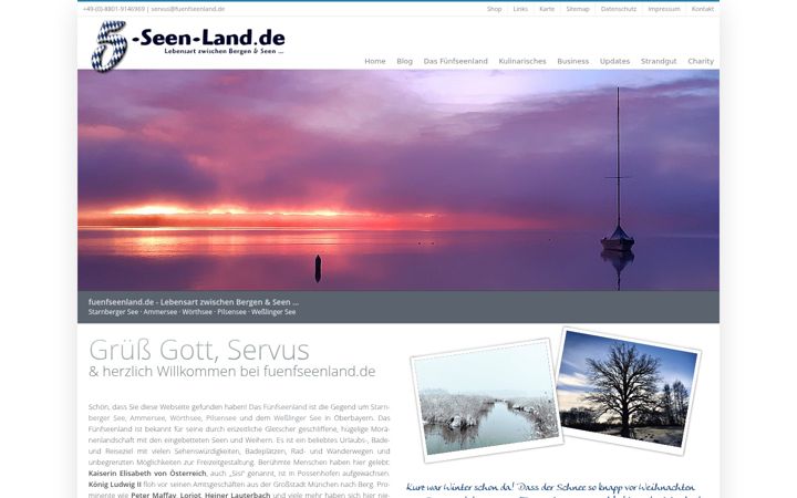 Screenshot of fuenfseenland.de