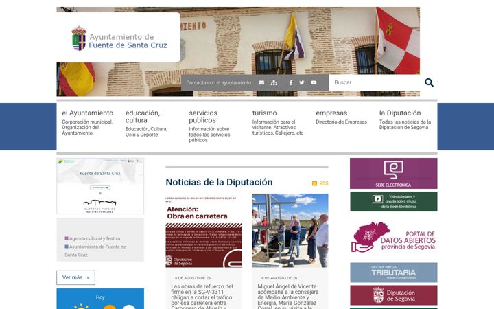Captură de ecran a fuentedesantacruz.es