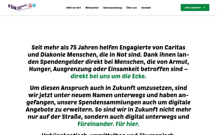 Screenshot of fuereinanderhier.org