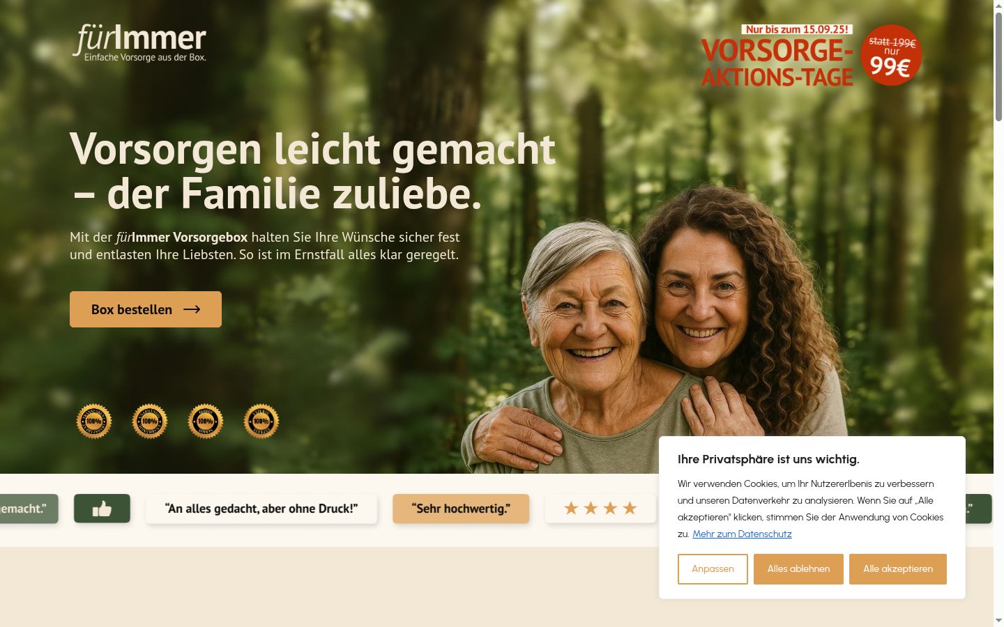 Screenshot van de toestemmingsbanner zoals getoond vóór enige interactie