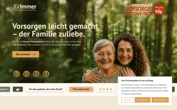 Screenshot of fuerimmer-vorsorge.de