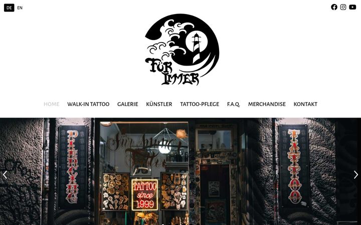 Screenshot of fuerimmertattoo.de