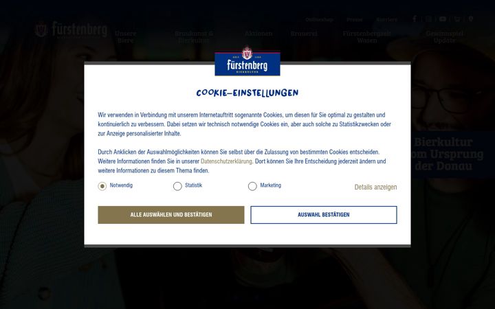 Screenshot of fuerstenberg.de