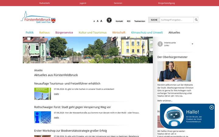Skjámynd af fuerstenfeldbruck.de