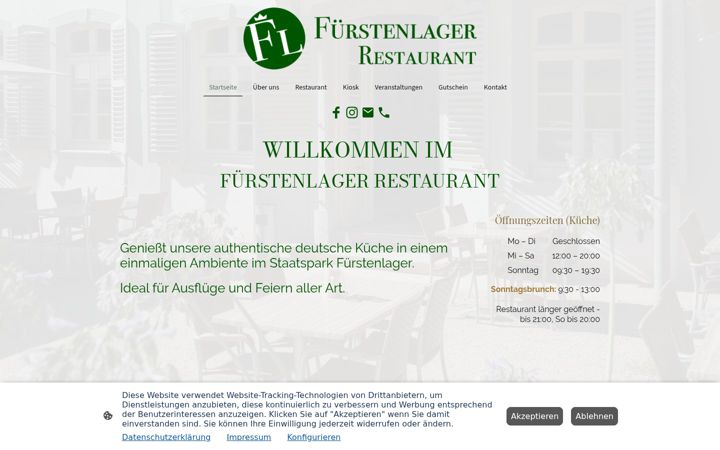 Screenshot of fuerstenlager-restaurant.de