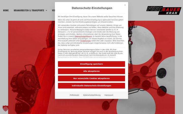 Screenshot of fuertbauer-kran.at