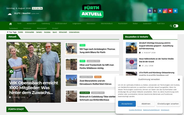 Ekraanipilt saidist fuerthaktuell.de