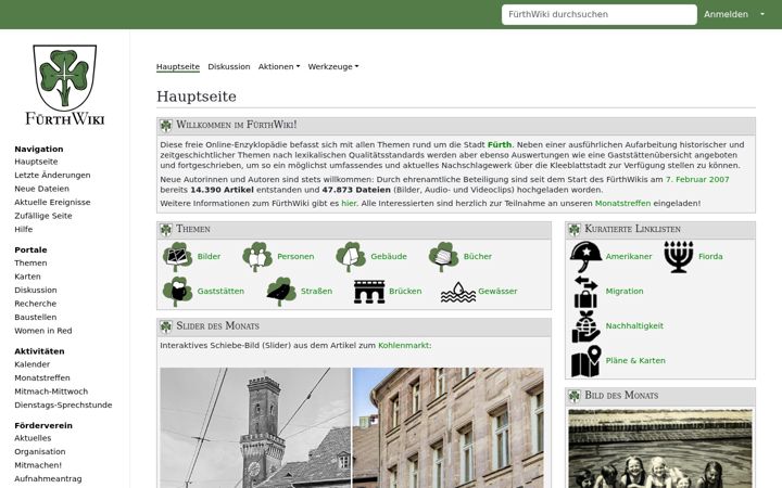 Screenshot of fuerthwiki.de