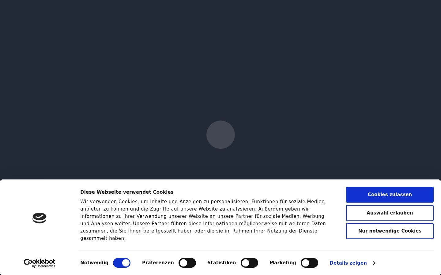 Screenshot of the consent banner shown before any interaction
