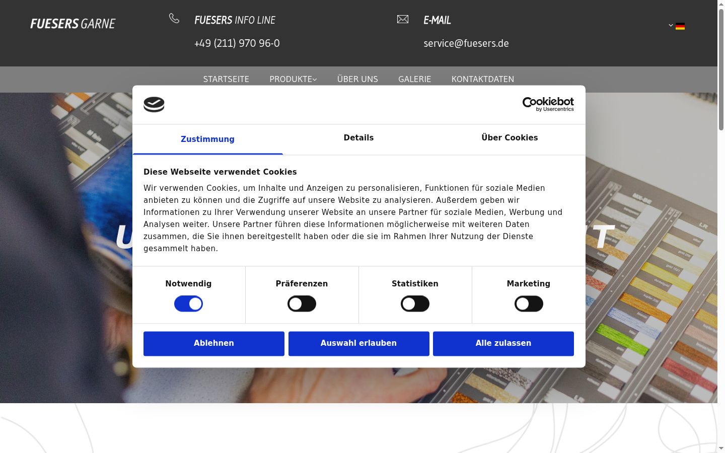 Screenshot of the consent banner shown before any interaction
