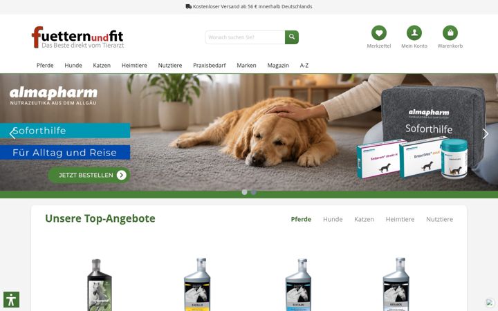 Screenshot of fuetternundfit.de