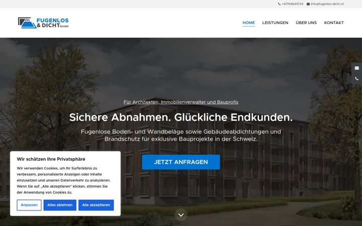 Screenshot of fugenlos-dicht.ch