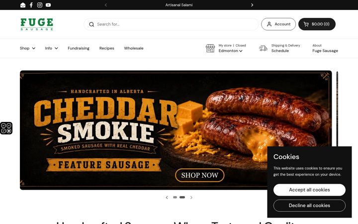 Screenshot of fugesausage.ca