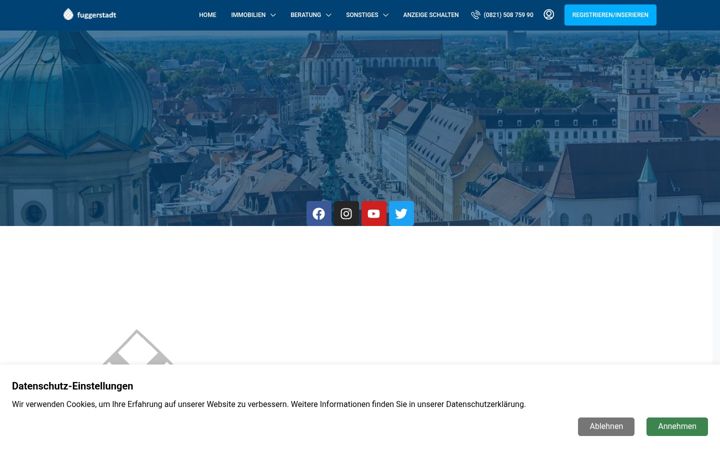 Screenshot of fuggerstadtimmobilien.de