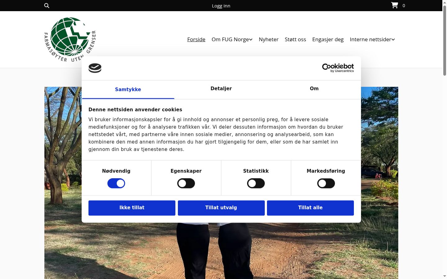 Screenshot des Einwilligungsbanners vor jeglicher Interaktion