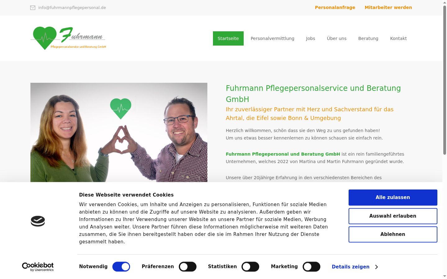Captura de ecrã do banner de consentimento apresentado antes de qualquer interação